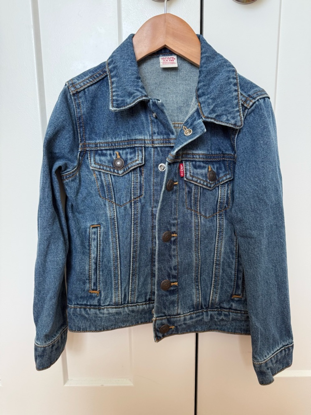 Levi's Blue Denim Jacket with American Flag Patch